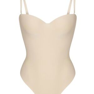 SKIMS Sand/Cream Shapewear Thong Bodysuit